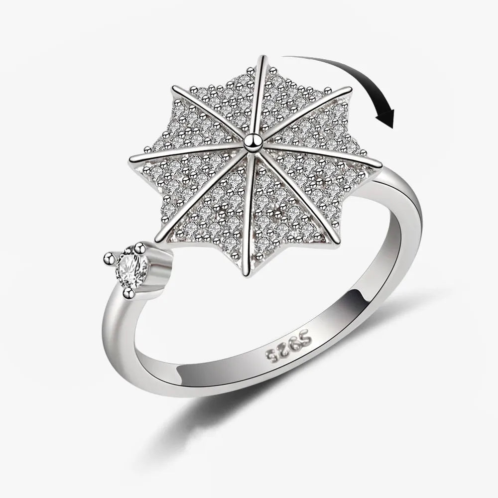Fidget Spinner Ring Anxiety for Women Multiple Crystal Flower Eye Butterfly Animal Ring Rotate anti Stress Wedding Jewerly